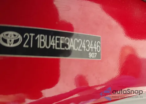 2010 Toyota Corolla из США, поврежденный, VIN 2T1BU4EE3AC243446